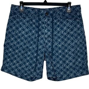 Lauren Ralph Lauren Shorts Women 6 Chino Blue LRL Geometric Drawstring Ladies‎